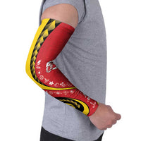 Papua New Guinea 50th Independence Anniversary Arm Sleeves Special Style Red Version - Polynesian Pride