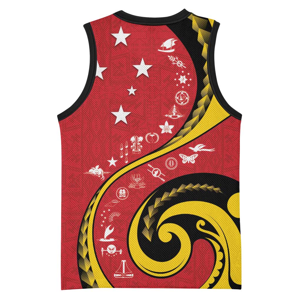 Papua New Guinea 50th Independence Anniversary Basketball Jersey Special Style Red Version - Polynesian Pride