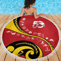 Papua New Guinea 50th Independence Anniversary Beach Blanket Special Style Red Version LT05 - Polynesian Pride