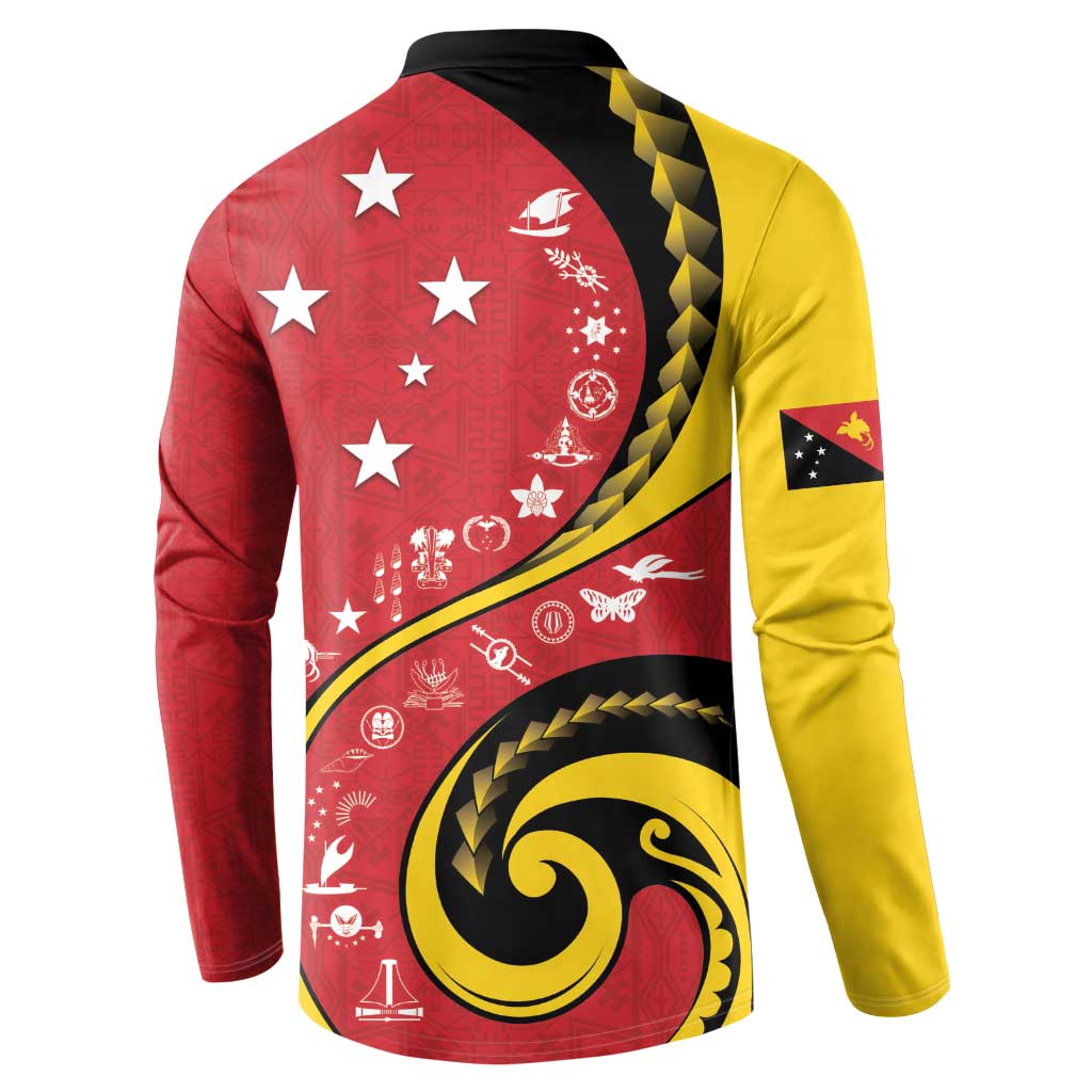 Papua New Guinea 50th Independence Anniversary Button Sweatshirt Special Style Red Version LT05 - Polynesian Pride