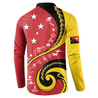 Papua New Guinea 50th Independence Anniversary Button Sweatshirt Special Style Red Version LT05 - Polynesian Pride