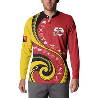 Papua New Guinea 50th Independence Anniversary Button Sweatshirt Special Style Red Version LT05 - Polynesian Pride