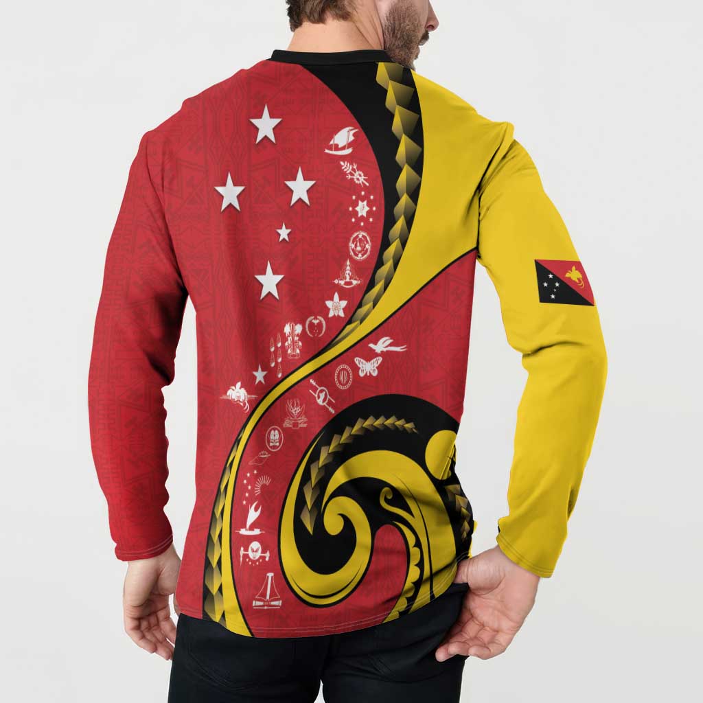 Papua New Guinea 50th Independence Anniversary Button Sweatshirt Special Style Red Version LT05 - Polynesian Pride