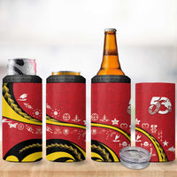 Papua New Guinea 50th Independence Anniversary 4 in 1 Can Cooler Tumbler Special Style Red Version LT05 - Polynesian Pride