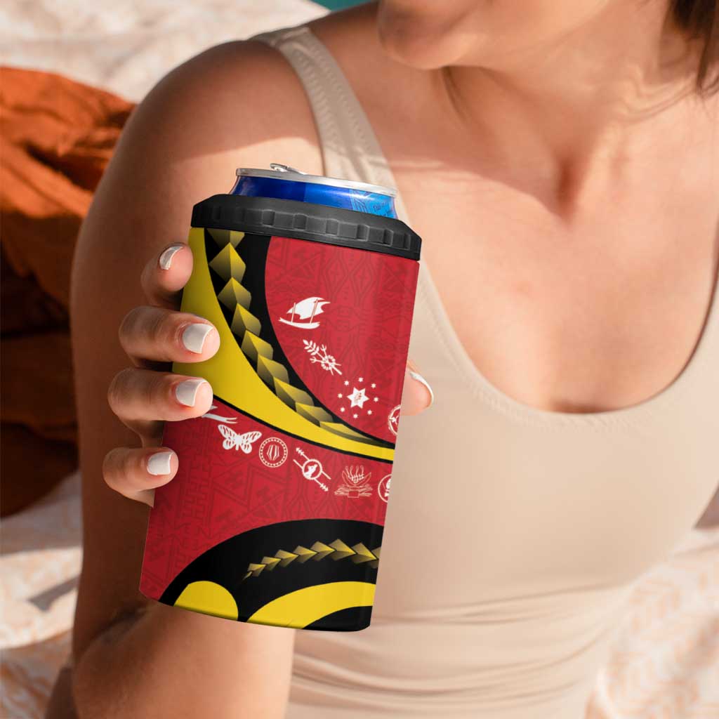 Papua New Guinea 50th Independence Anniversary 4 in 1 Can Cooler Tumbler Special Style Red Version LT05 - Polynesian Pride