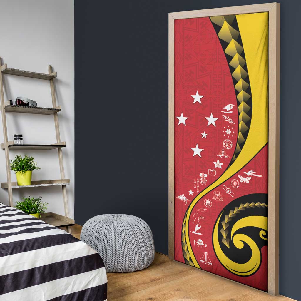 Papua New Guinea 50th Independence Anniversary Door Cover Special Style Red Version - Polynesian Pride