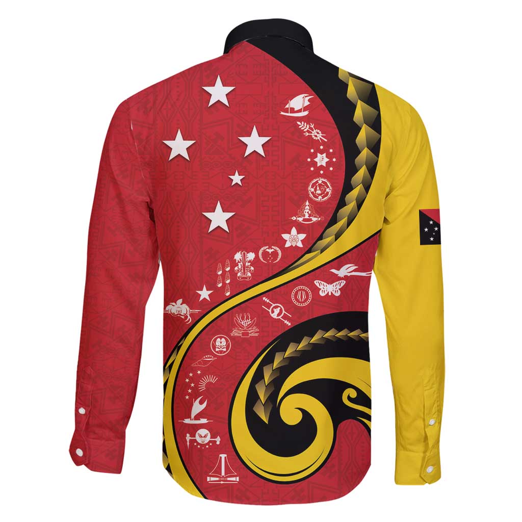 Papua New Guinea 50th Independence Anniversary Family Matching Mermaid Dress and Hawaiian Shirt Special Style Red Version - Polynesian Pride
