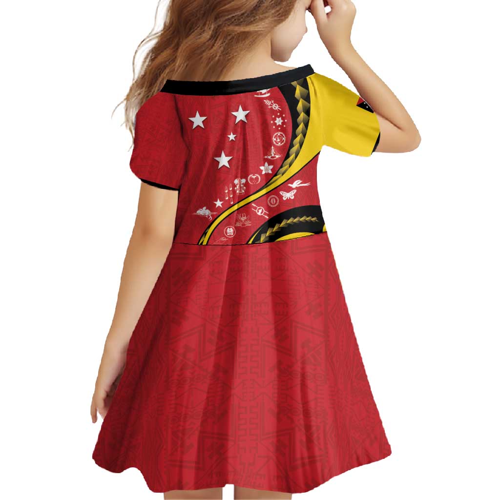 Papua New Guinea 50th Independence Anniversary Family Matching Tank Maxi Dress and Hawaiian Shirt Special Style Red Version - Polynesian Pride