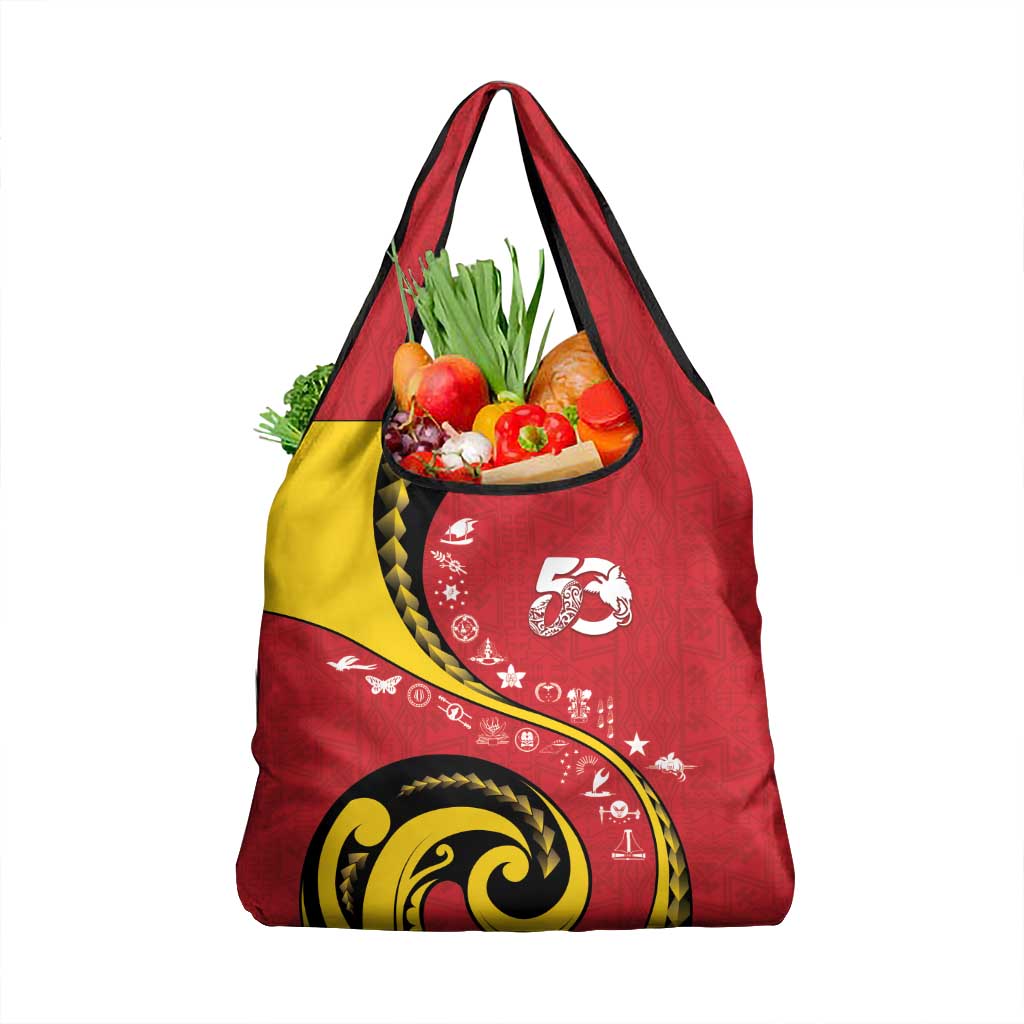 Papua New Guinea 50th Independence Anniversary Grocery Bag Special Style Red Version LT05 1-pack One Size Red - Polynesian Pride