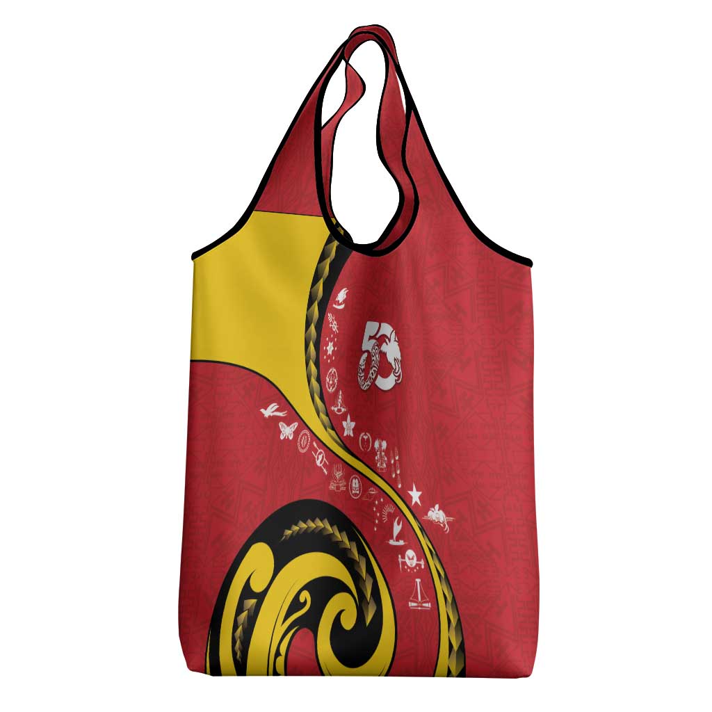 Papua New Guinea 50th Independence Anniversary Grocery Bag Special Style Red Version LT05 - Polynesian Pride