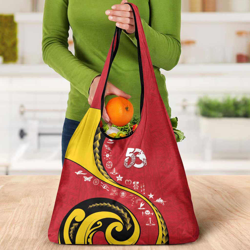 Papua New Guinea 50th Independence Anniversary Grocery Bag Special Style Red Version LT05 - Polynesian Pride