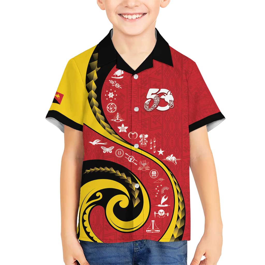 Papua New Guinea 50th Independence Anniversary Hawaiian Shirt Special Style Red Version LT05 - Polynesian Pride