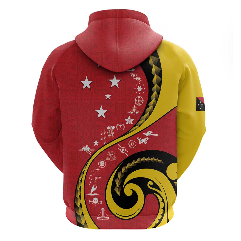 Papua New Guinea 50th Independence Anniversary Hoodie Special Style Red Version - Polynesian Pride