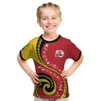 Papua New Guinea 50th Independence Anniversary Kid T Shirt Special Style Red Version - Polynesian Pride