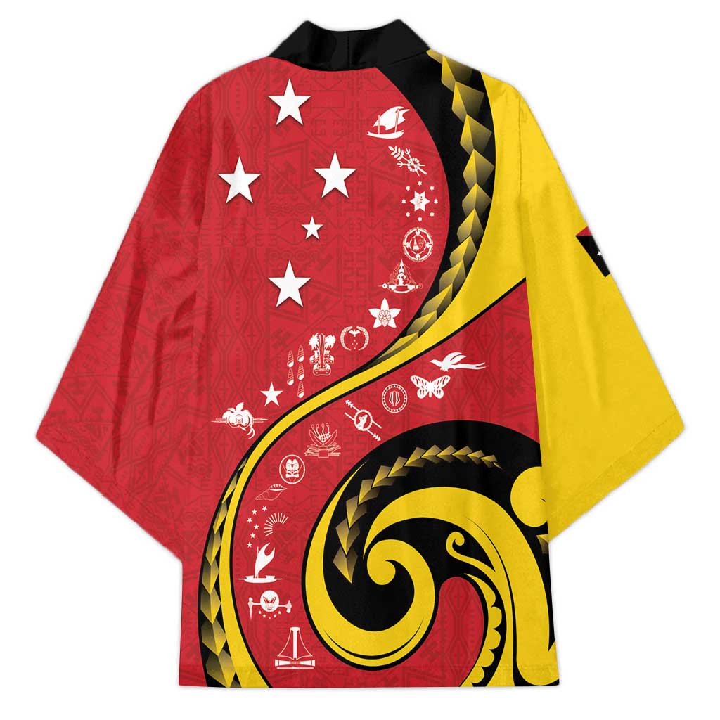Papua New Guinea 50th Independence Anniversary Kimono Special Style Red Version - Polynesian Pride
