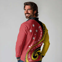 Papua New Guinea 50th Independence Anniversary Long Sleeve Polo Shirt Special Style Red Version LT05 - Polynesian Pride