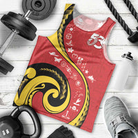 Papua New Guinea 50th Independence Anniversary Men Tank Top Special Style Red Version LT05 - Polynesian Pride