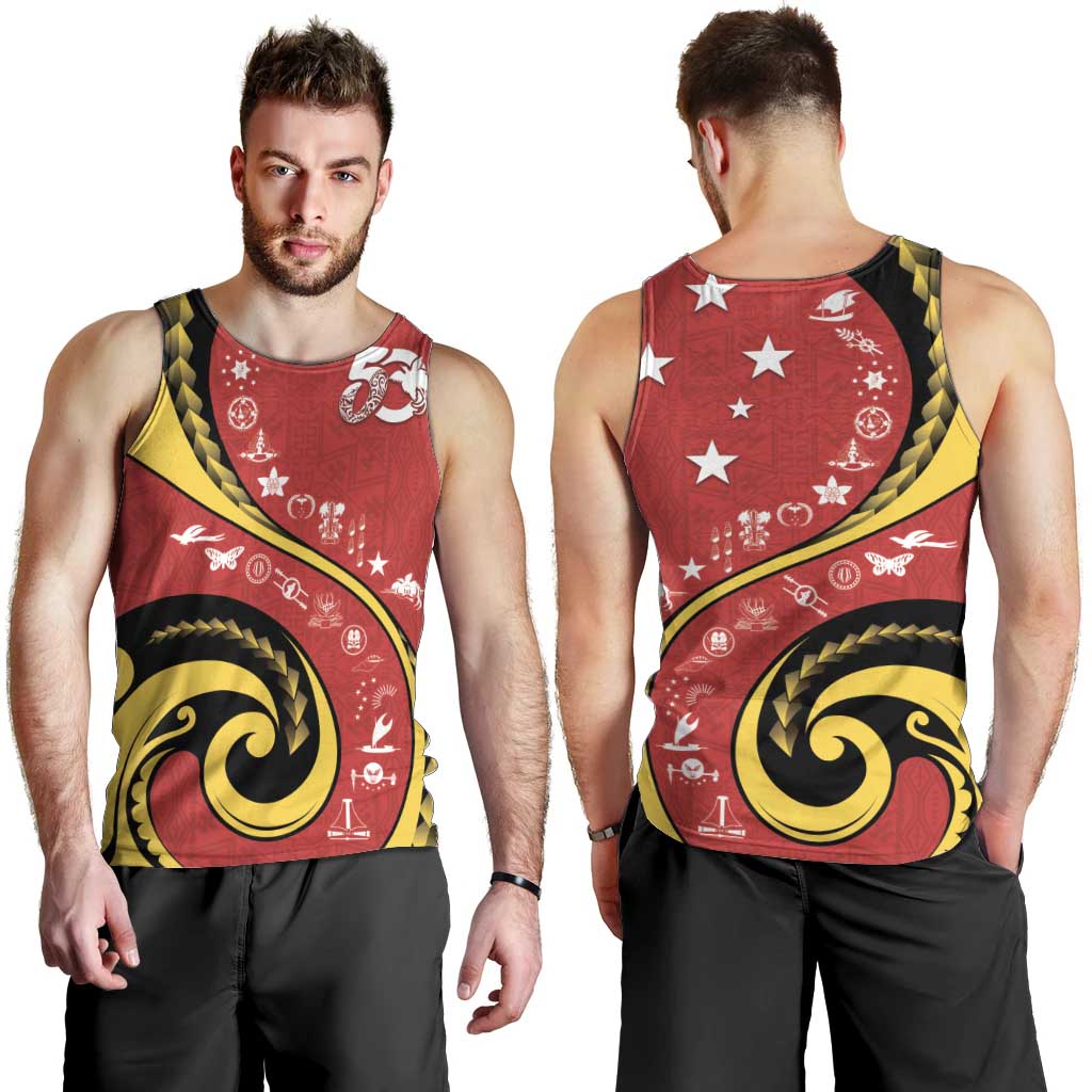 Papua New Guinea 50th Independence Anniversary Men Tank Top Special Style Red Version LT05 - Polynesian Pride