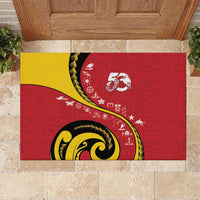 Papua New Guinea 50th Independence Anniversary Rubber Doormat Special Style Red Version LT05 Red - Polynesian Pride