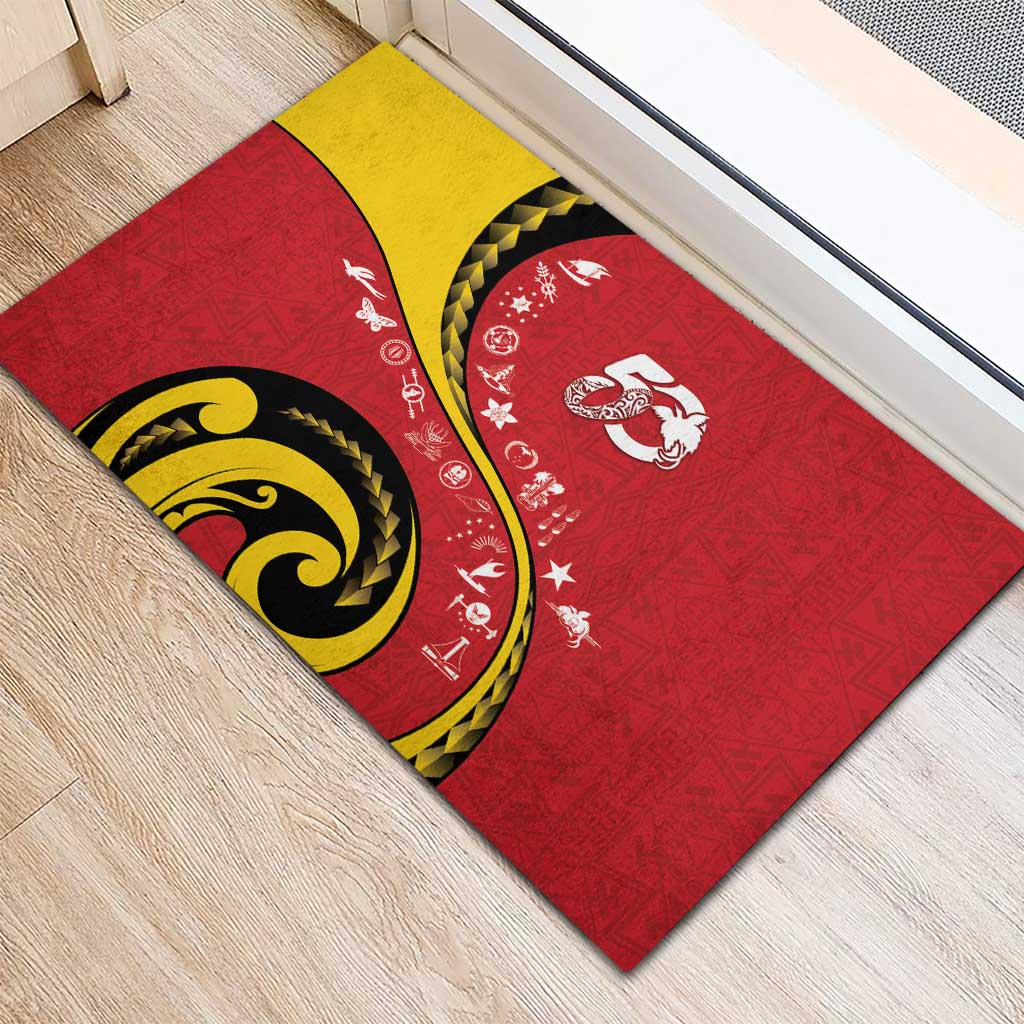 Papua New Guinea 50th Independence Anniversary Rubber Doormat Special Style Red Version LT05 - Polynesian Pride