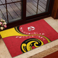 Papua New Guinea 50th Independence Anniversary Rubber Doormat Special Style Red Version LT05 - Polynesian Pride