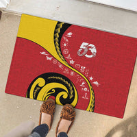 Papua New Guinea 50th Independence Anniversary Rubber Doormat Special Style Red Version LT05 - Polynesian Pride