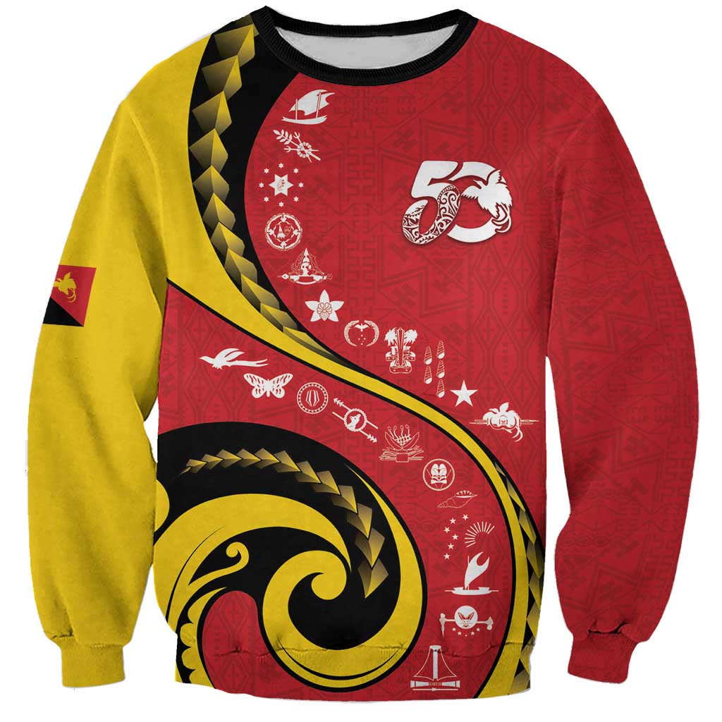 Papua New Guinea 50th Independence Anniversary Sweatshirt Special Style Red Version LT05 Unisex Red - Polynesian Pride