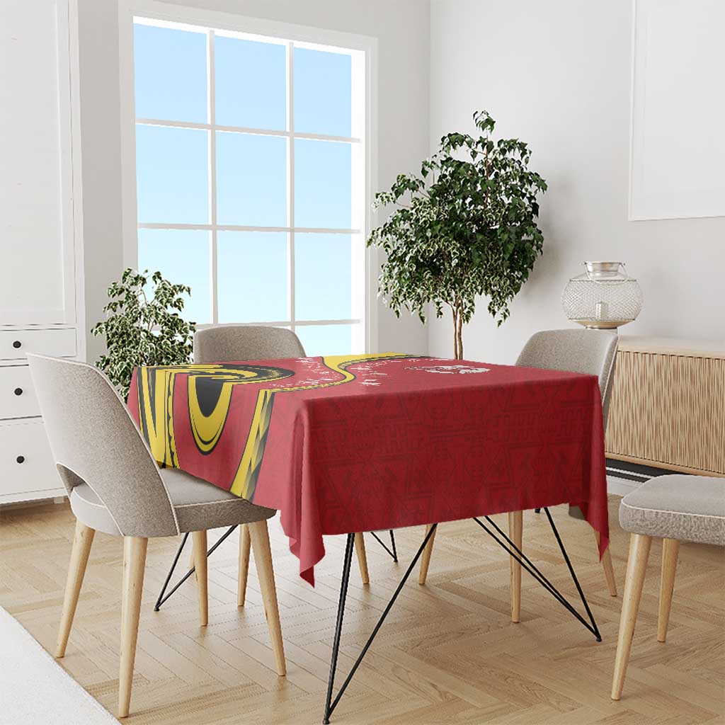 Papua New Guinea 50th Independence Anniversary Tablecloth Special Style Red Version LT05 - Polynesian Pride