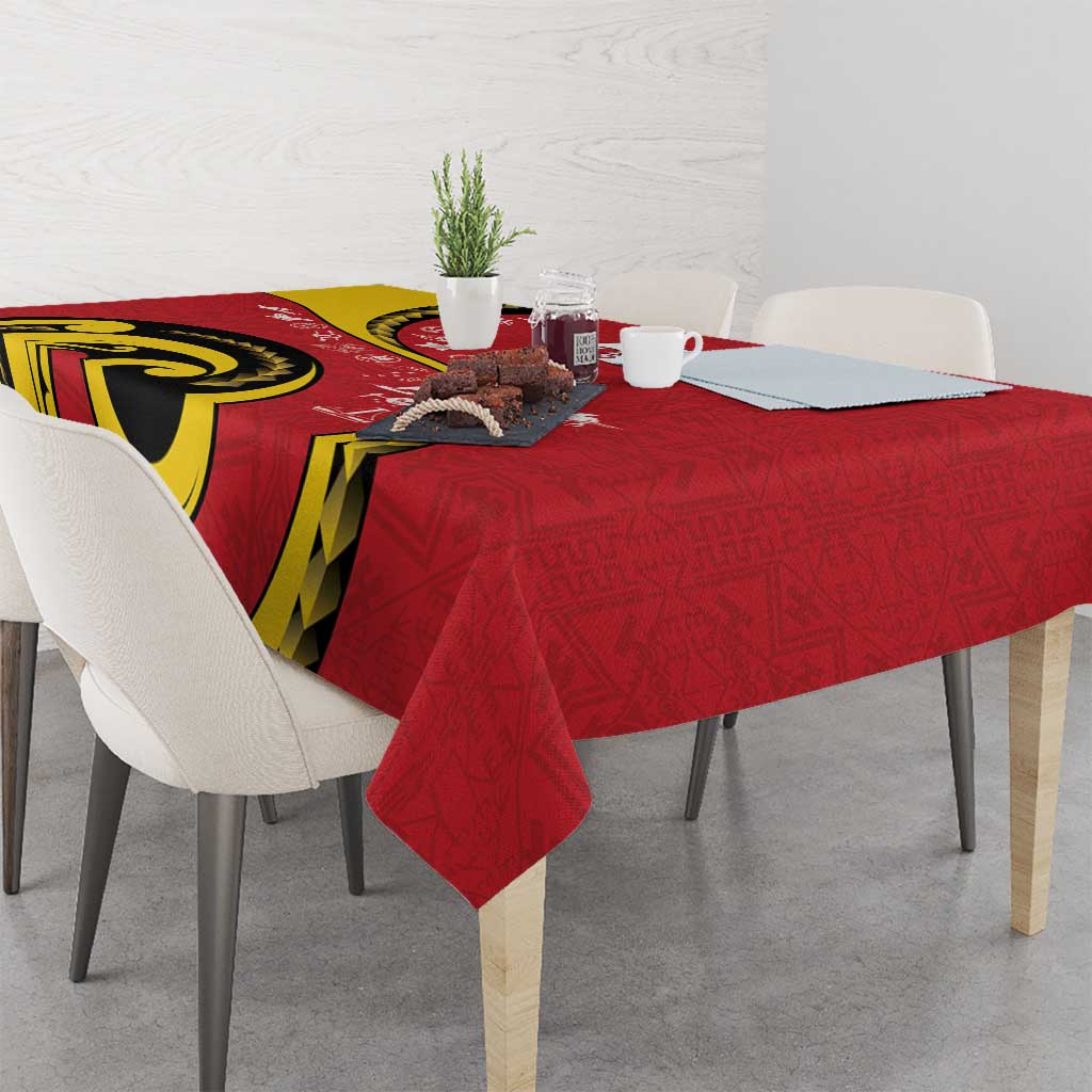 Papua New Guinea 50th Independence Anniversary Tablecloth Special Style Red Version LT05 - Polynesian Pride