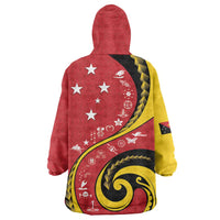 Papua New Guinea 50th Independence Anniversary Wearable Blanket Hoodie Special Style Red Version LT05 - Polynesian Pride