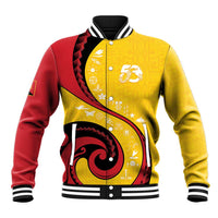 Papua New Guinea 50th Independence Anniversary Baseball Jacket Special Style Yellow Version LT05 Unisex Yellow - Polynesian Pride