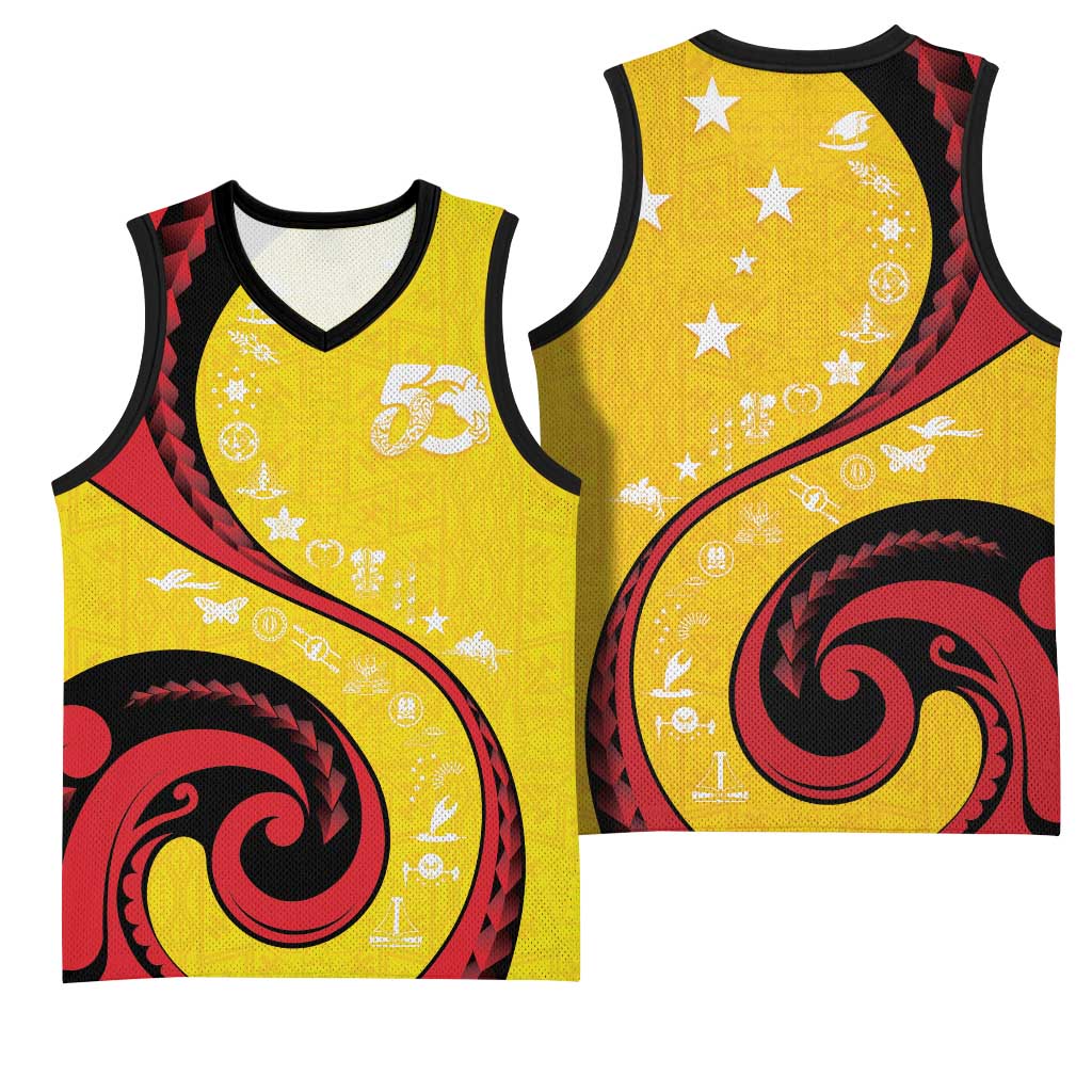 Papua New Guinea 50th Independence Anniversary Basketball Jersey Special Style Yellow Version - Polynesian Pride