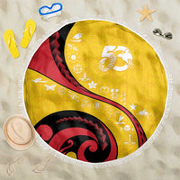 Papua New Guinea 50th Independence Anniversary Beach Blanket Special Style Yellow Version LT05 One Size 150cm Yellow - Polynesian Pride