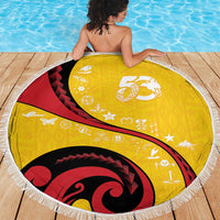 Papua New Guinea 50th Independence Anniversary Beach Blanket Special Style Yellow Version LT05 - Polynesian Pride