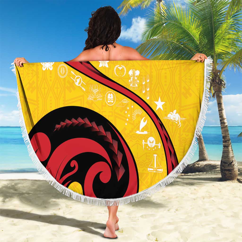 Papua New Guinea 50th Independence Anniversary Beach Blanket Special Style Yellow Version LT05 - Polynesian Pride