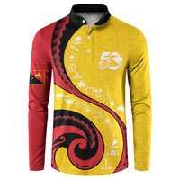 Papua New Guinea 50th Independence Anniversary Button Sweatshirt Special Style Yellow Version LT05 Yellow - Polynesian Pride