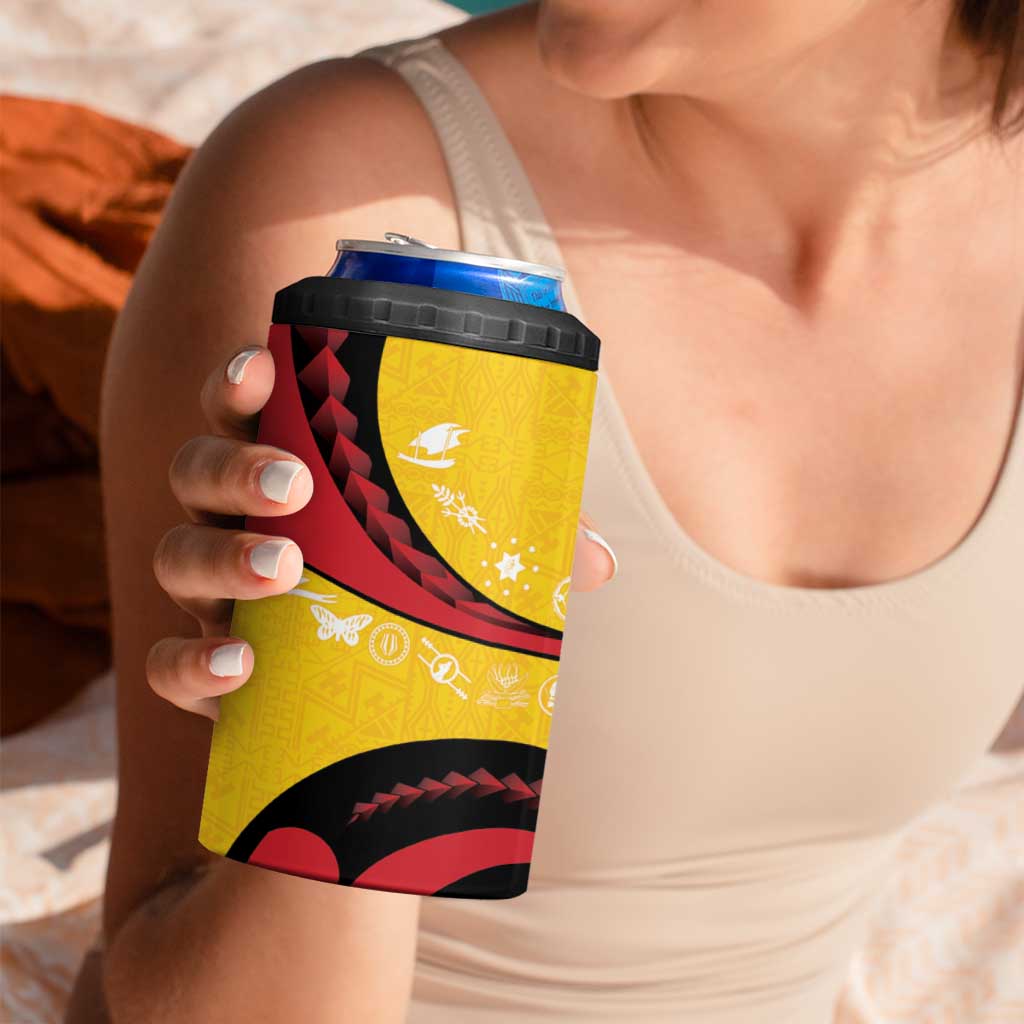 Papua New Guinea 50th Independence Anniversary 4 in 1 Can Cooler Tumbler Special Style Yellow Version LT05 - Polynesian Pride