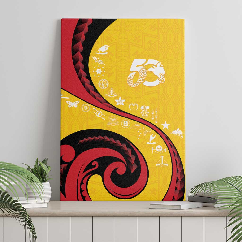 Papua New Guinea 50th Independence Anniversary Canvas Wall Art Special Style Yellow Version LT05 - Polynesian Pride