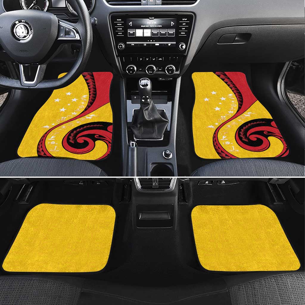 Papua New Guinea 50th Independence Anniversary Car Mats Special Style Yellow Version LT05 Set 4pcs Yellow - Polynesian Pride