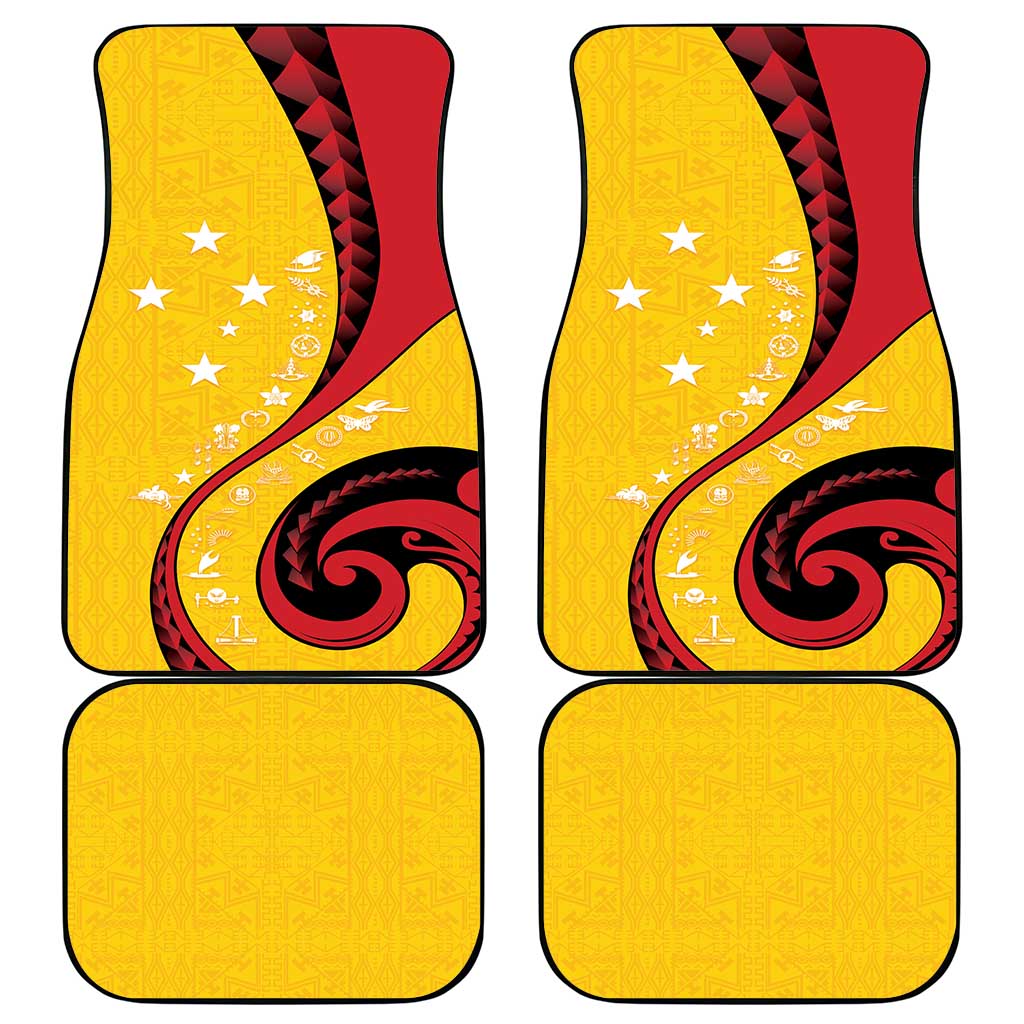 Papua New Guinea 50th Independence Anniversary Car Mats Special Style Yellow Version LT05 - Polynesian Pride
