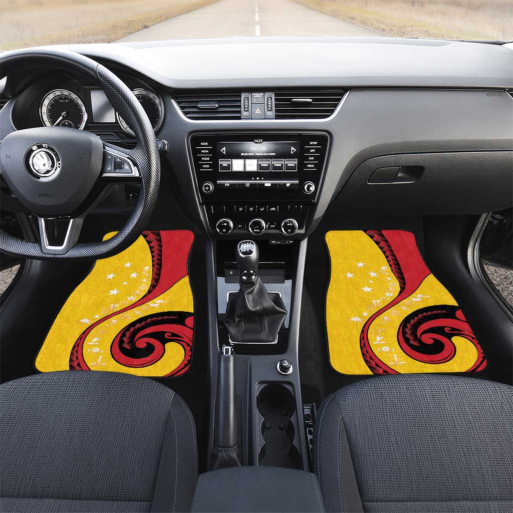 Papua New Guinea 50th Independence Anniversary Car Mats Special Style Yellow Version LT05 Set 2pcs - Front Yellow - Polynesian Pride