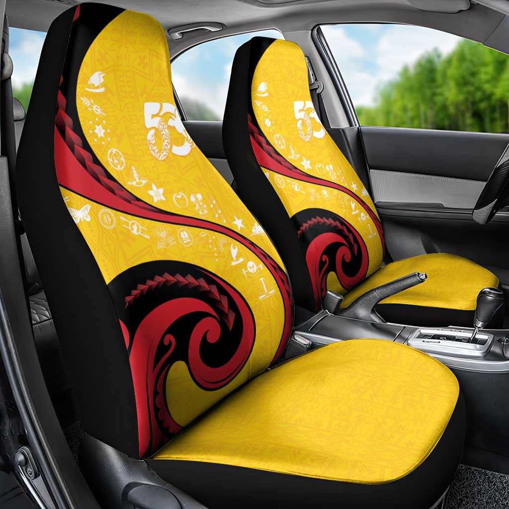 Papua New Guinea 50th Independence Anniversary Car Seat Cover Special Style Yellow Version - Polynesian Pride