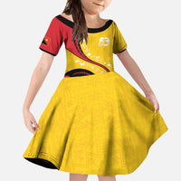 Papua New Guinea 50th Independence Anniversary Family Matching Long Sleeve Bodycon Dress and Hawaiian Shirt Special Style Yellow Version - Polynesian Pride