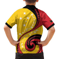 Papua New Guinea 50th Independence Anniversary Family Matching Puletasi and Hawaiian Shirt Special Style Yellow Version - Polynesian Pride
