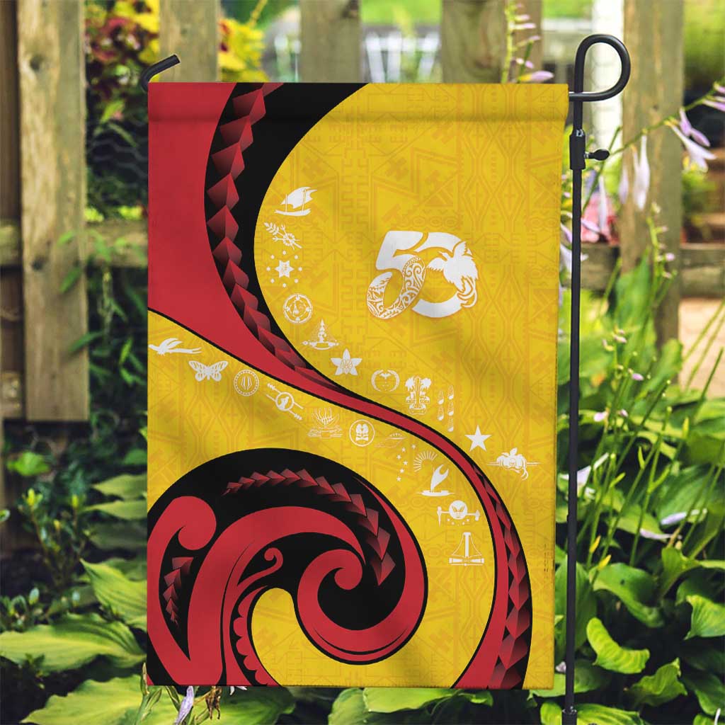 Papua New Guinea 50th Independence Anniversary Garden Flag Special Style Yellow Version - Polynesian Pride