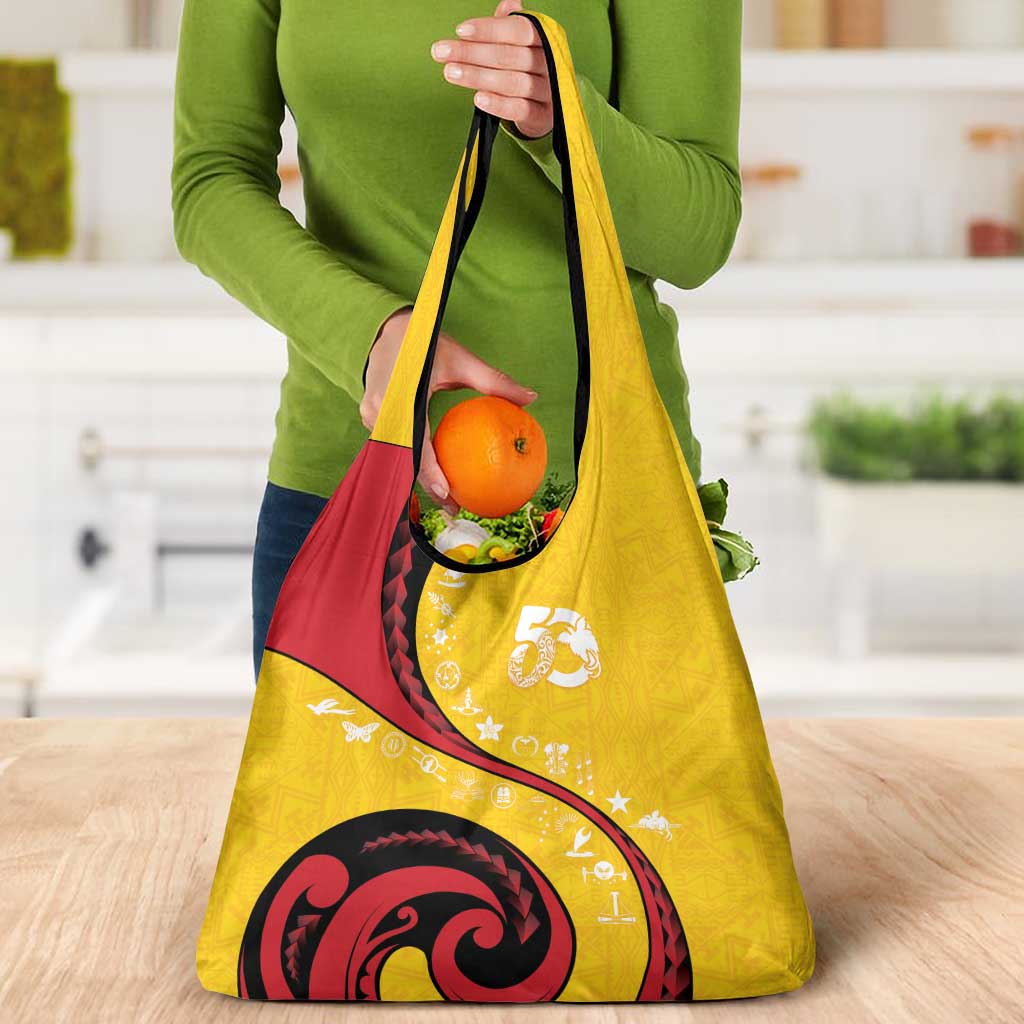 Papua New Guinea 50th Independence Anniversary Grocery Bag Special Style Yellow Version LT05 - Polynesian Pride