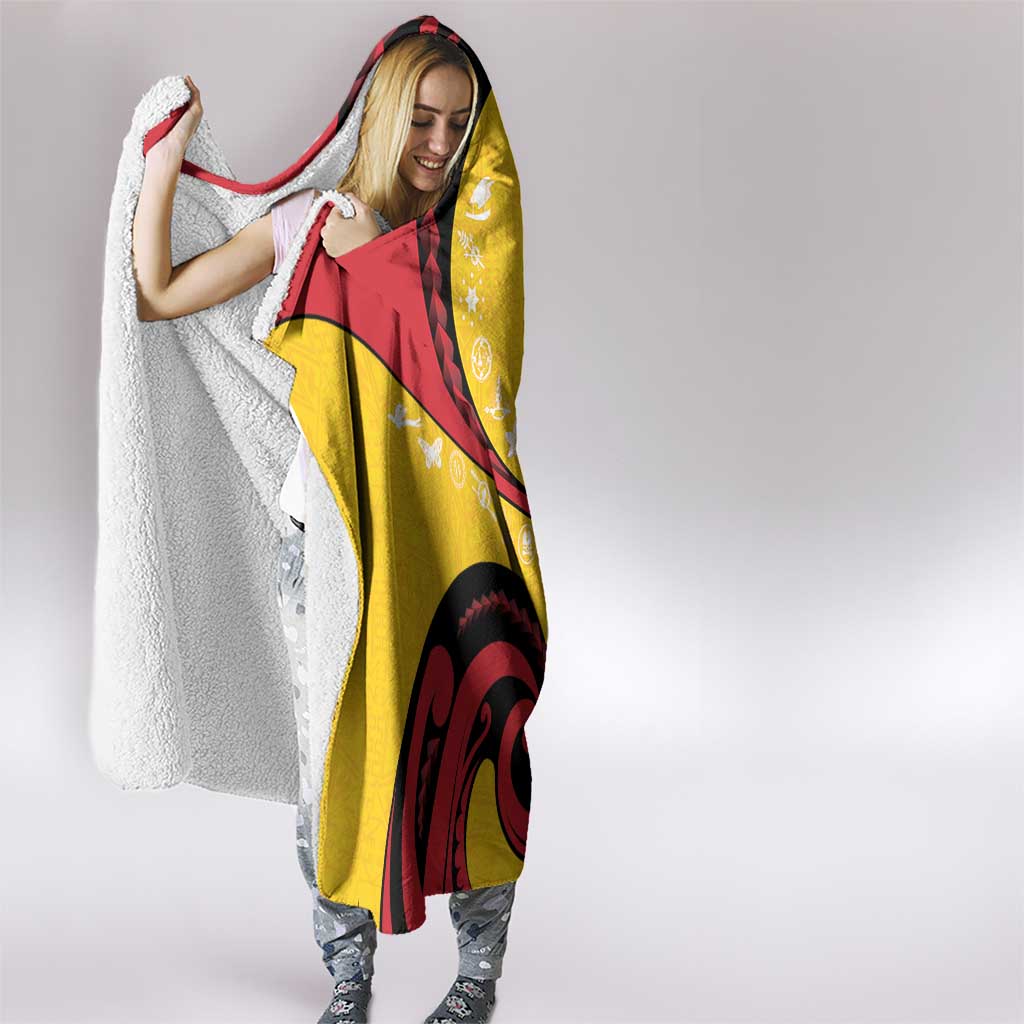Papua New Guinea 50th Independence Anniversary Hooded Blanket Special Style Yellow Version - Polynesian Pride