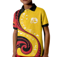Papua New Guinea 50th Independence Anniversary Kid Polo Shirt Special Style Yellow Version - Polynesian Pride
