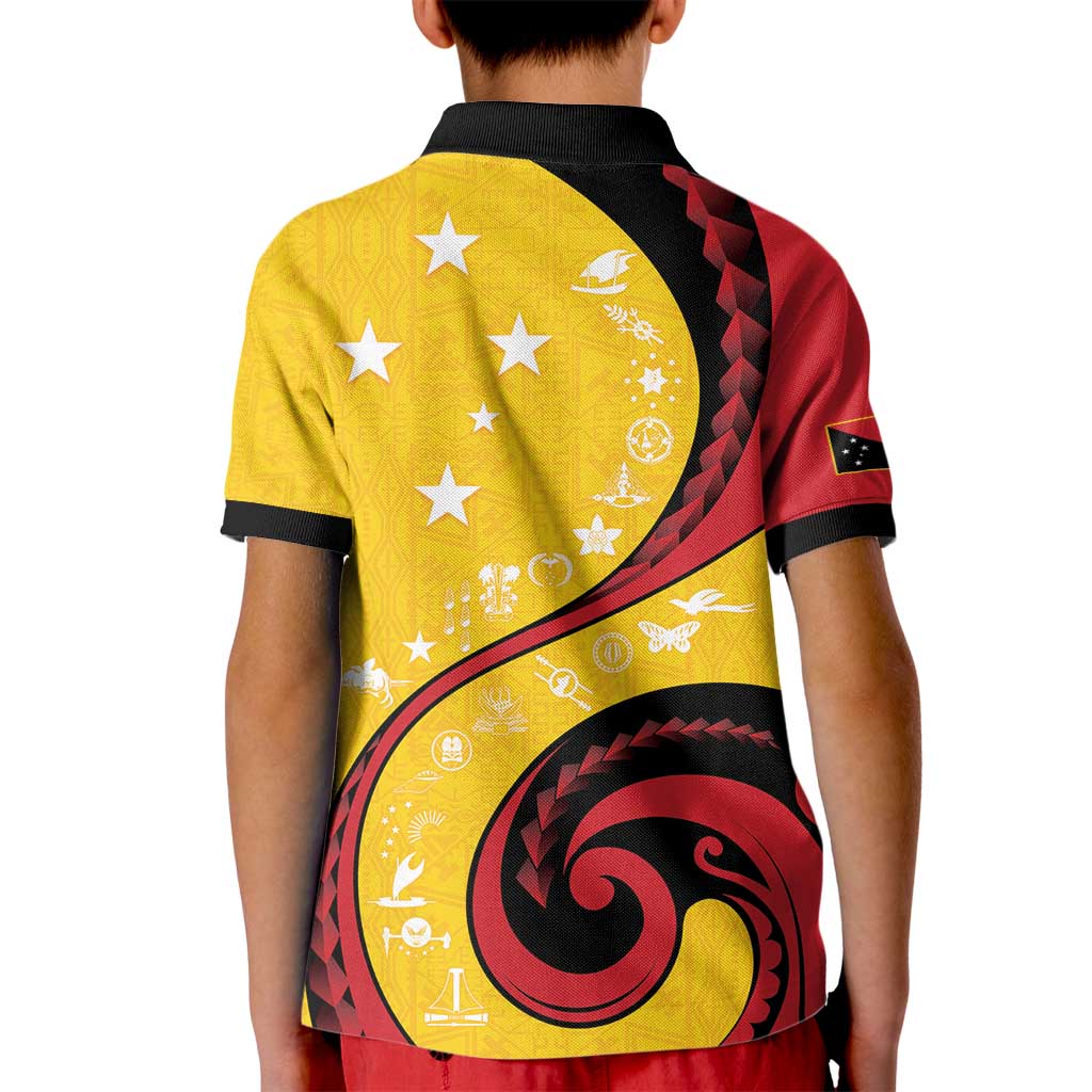 Papua New Guinea 50th Independence Anniversary Kid Polo Shirt Special Style Yellow Version - Polynesian Pride