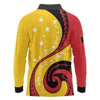 Papua New Guinea 50th Independence Anniversary Long Sleeve Polo Shirt Special Style Yellow Version LT05 - Polynesian Pride